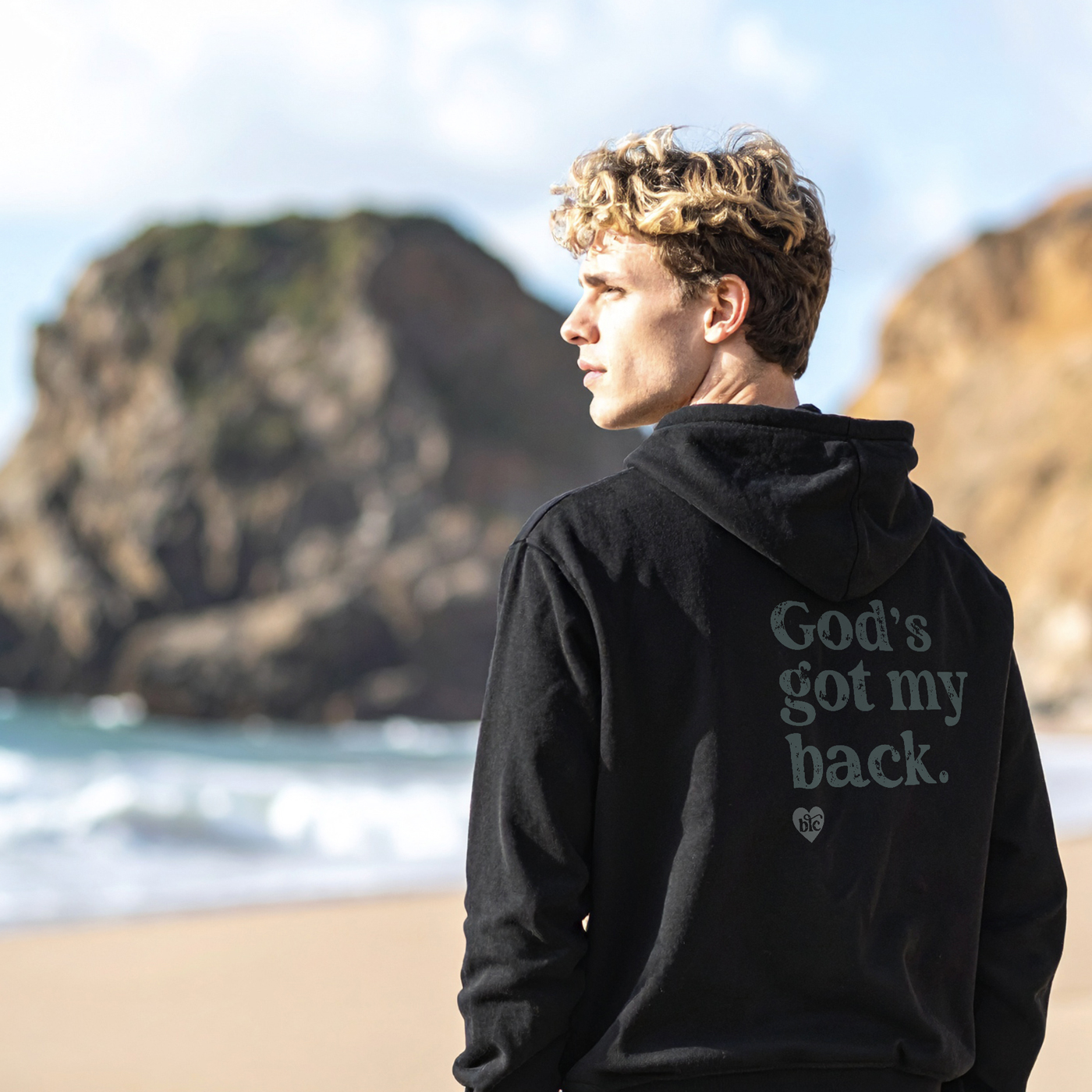 God's Got My Back - Black | Adult Hoodie - Image 3