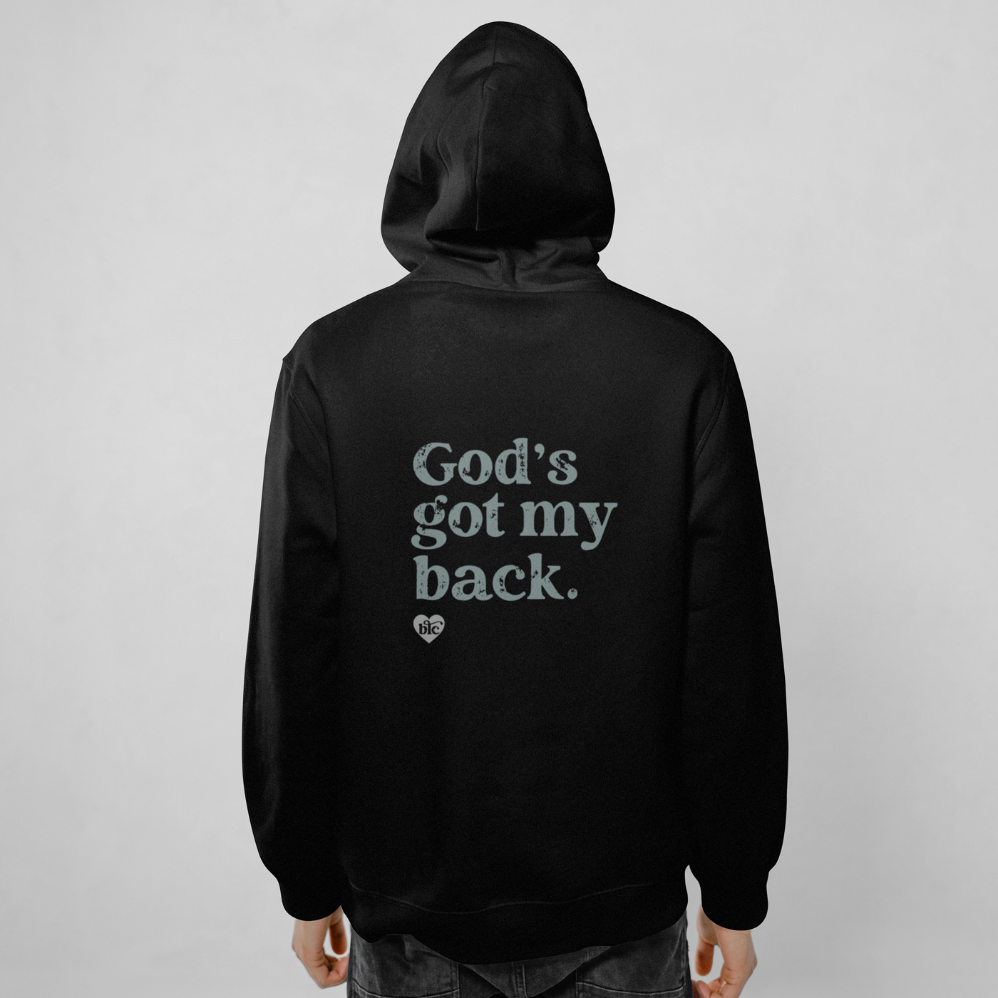 God's Got My Back - Black | Adult Hoodie - Image 5